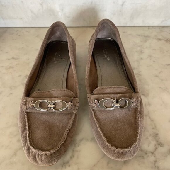 COACH Fortunata Gray Suede C Bit Driving Flats Loafers 6.5B - Picture 6 of 16